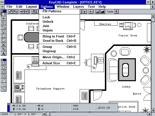 KeyCad Complete 1 for Windows - Drawing